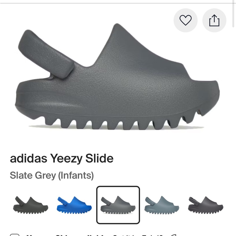 Adidas Kids Yeezy Slide Dark Gray